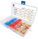 TRU COMPONENTS T1809C018 Flachstecker-Sortiment Rot, Blau, Transparent, Messing 320 Teile